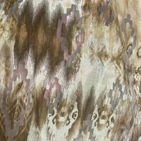 Ruby Rd cream tan & brown button down shirt - Picture 10 of 13